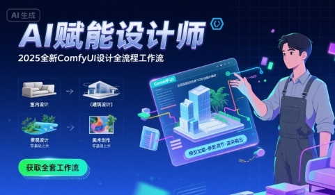 AI赋能设计师， 2025全新comfyui设计全流程工作流 ，室内-建筑-景观-美术，零基础直接上手-立业有术