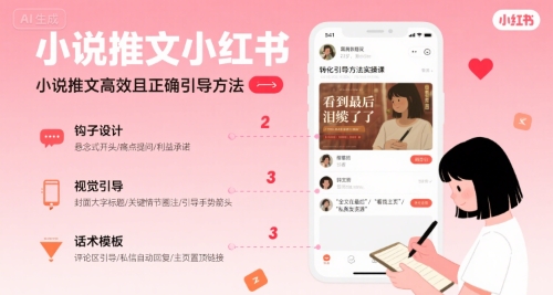 小说推文小红书高转化引导方法实操课，小说推文高效且正确引导方法-立业有术