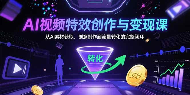 （15587期）AI视频特效创作与变现课：从AI素材获取、创意制作到流量转化的完整闭环-立业有术