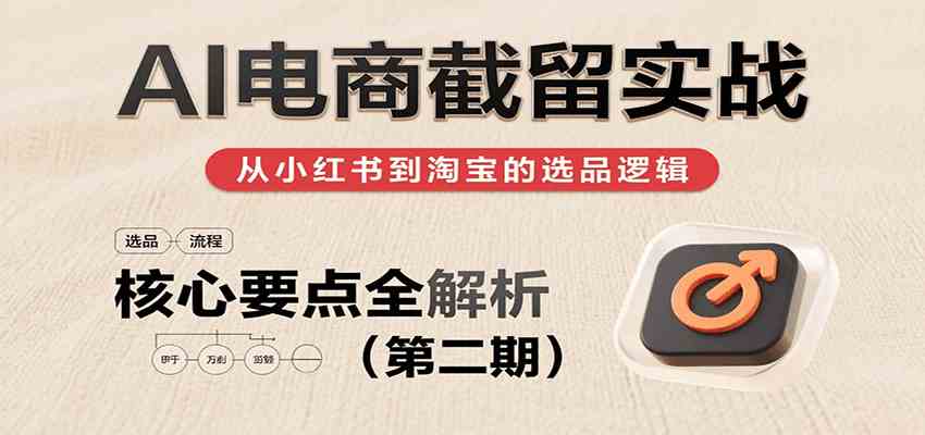 AI电商截留实战，小红书、淘宝等电商平台选品思路及核心要点（第二期）-立业有术