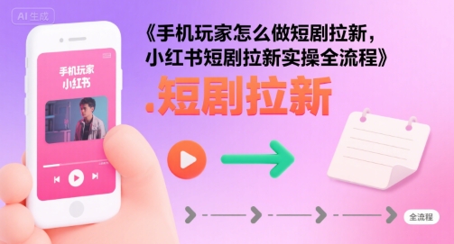 手机玩家怎么做短剧拉新，小红书短剧拉新实操全流程-立业有术