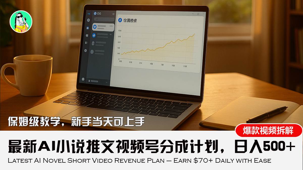（15614期）最新AI小说推文视频号分成计划，新手小白也能当天日入500+教程-立业有术