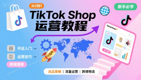 TikTok Shop从0到1运营教程，TikTok跨境电商新手必学课程-立业有术