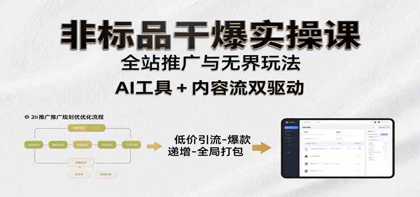 非标品干爆实操课：含多案例及操盘方法，从选品到推广、成交，助力打造爆款实现盈利-立业有术