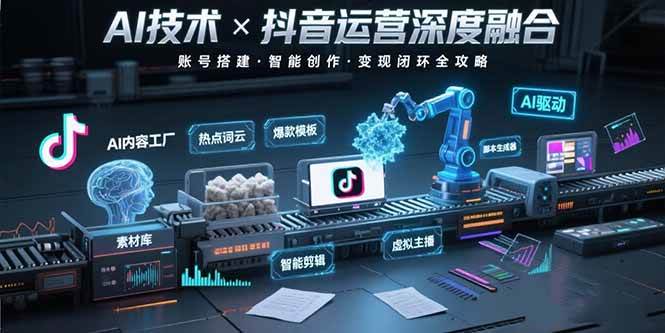 （15630期）AI技术与抖音运营的深度融合应用：涵盖账号搭建、内容创作、收益变现等-立业有术
