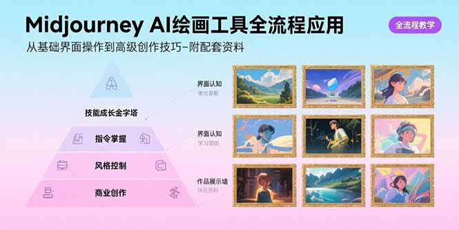 （15628期）Midjourney AI绘画工具全流程应用，从基础界面操作到高级创作-附配套资料-立业有术