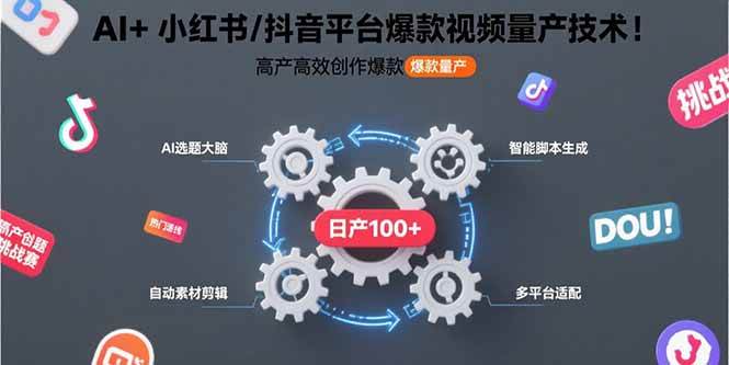 （15624期）AI+小红书/抖音平台爆款视频量产技术：高产高效创作爆款视频！-立业有术