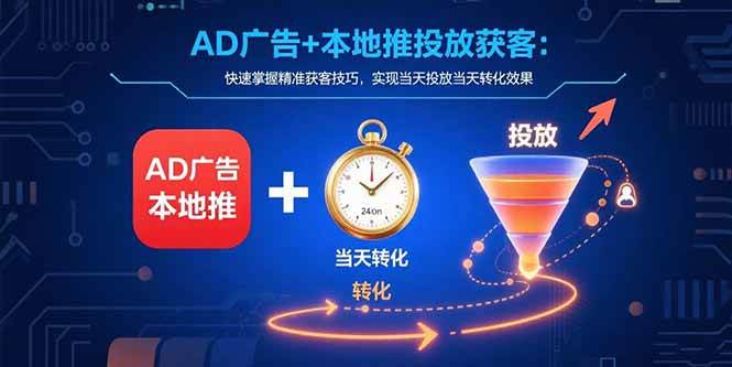 （15637期）AD广告+本地推投放获客：快速掌握精准获客技巧，实现当天投放当天转化效果-立业有术