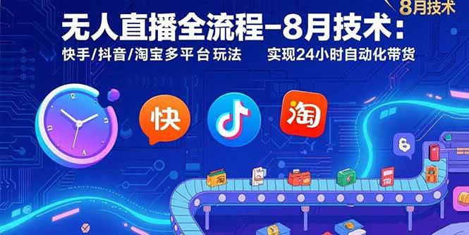 （15635期）无人直播全流程-8月技术：快手/抖音/淘宝多平台玩法 实现24小时自动化带货-立业有术