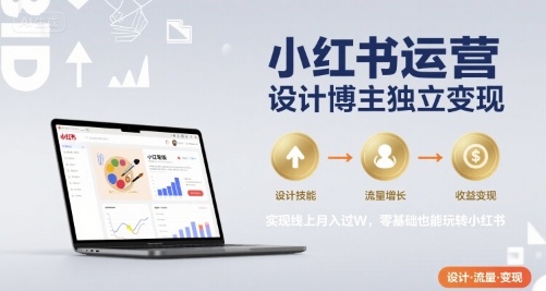 小红书运营设计博主独立变现，实现线上月入过W，零基础也能玩转小红书-立业有术