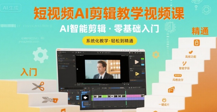 短视频AI剪辑教学视频课，入门到精通-立业有术
