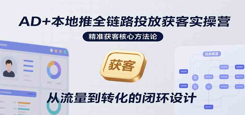AD+本地推全链路投放获客实操营，快速掌握精准获客技巧，当天投放当天转化高效营销-立业有术