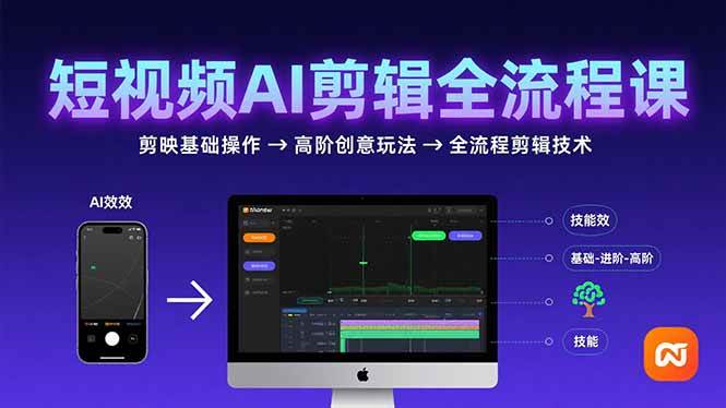 （15647期）短视频AI剪辑技能，从剪映基础操作到高阶创意玩法，全流程剪辑技术-立业有术