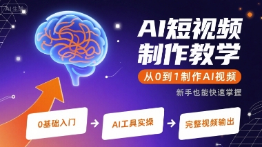 AI短视频制作教学，从0到1制作AI视频-立业有术