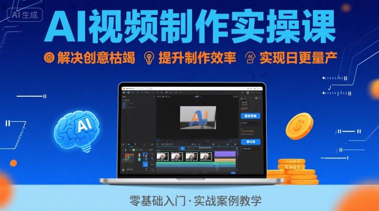 Ai视频制作实操课，解决创意枯竭、效率低下痛点，实现日更量产可持续变现-立业有术