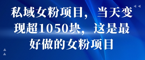 私域女粉项目，当天变现超1k，这是最好做的女粉项目，可放大操作-立业有术