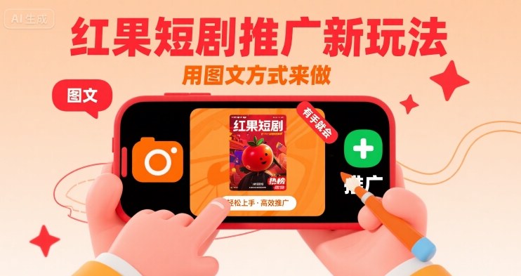 红果短剧推广新玩法，用图文方式来做，有手就会-立业有术