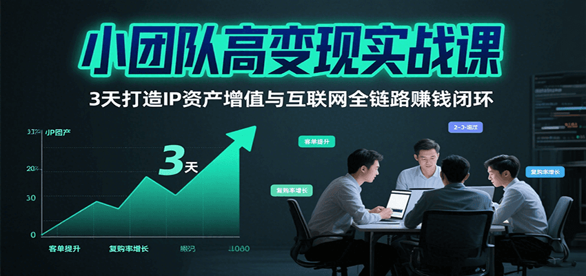 小团队高变现实战课，3天打造IP资产增值与互联网全链路赚钱闭环（第二期）-立业有术