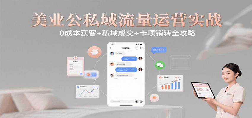 美业公私域流量运营实战：0成本获客+私域成交+卡项销转全攻略-立业有术