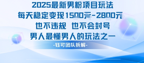 2025最新男粉项目玩法每天变现1k+也不违规也不会封号男人最懂男人的玩法-立业有术