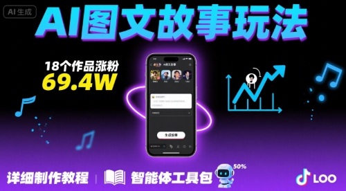 抖音爆火的ai图文故事玩法，18个作品涨粉69.4W，详细制作教程+智能体-立业有术