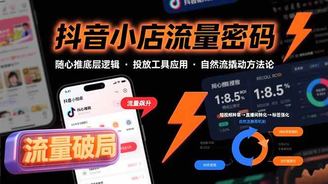 （15680期）抖音小店流量密码，随心推底层逻辑，投放工具应用，自然流撬动核心方法论-立业有术