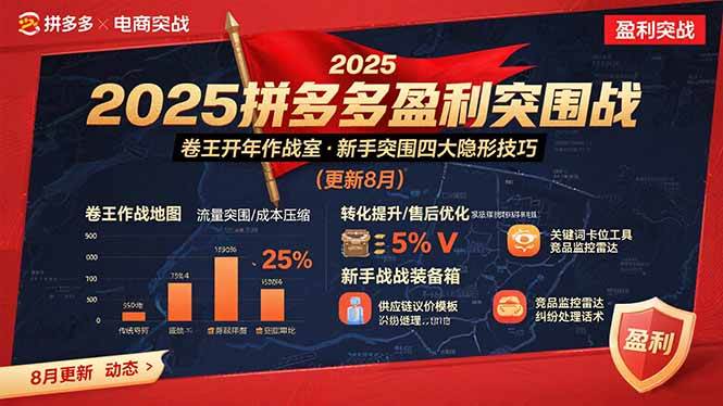 （15687期）2025拼多多盈利突围战：卷王开年作战室，新手突围四大隐形技巧(更新8月)-立业有术