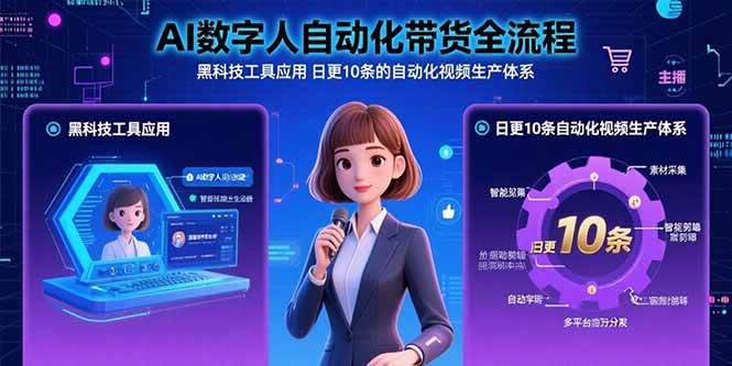 （15699期）AI数字人自动化带货全流程：黑科技工具应用 日更10条的自动化视频生产体系-立业有术