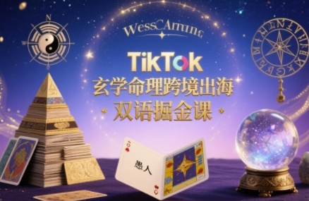 TikTok玄学命理跨境出海双语掘金课，手把手教你用命理知识精准直击海外用户痛点-立业有术