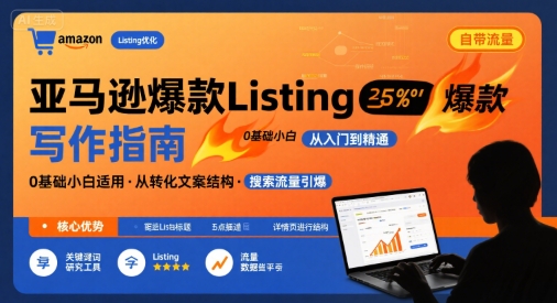 亚马逊爆款Listing写作方法，亚马逊0基础小白也能写爆款自带流量的Listing-立业有术