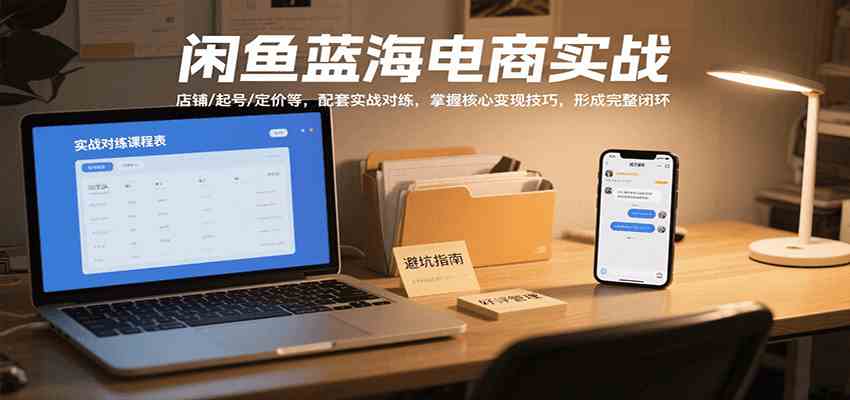 闲鱼蓝海电商实战，涵盖店铺、起号、定价等，配套实战对练，掌握核心变现技巧-立业有术