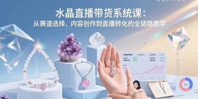 （15721期）水晶直播带货系统课：从赛道选择、内容创作到直播转化的全链路教学-立业有术