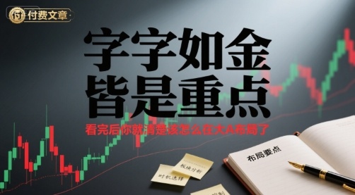 付费文章：字字如金 皆是重点， 看完后 你就清楚该怎么在大A布局了-立业有术