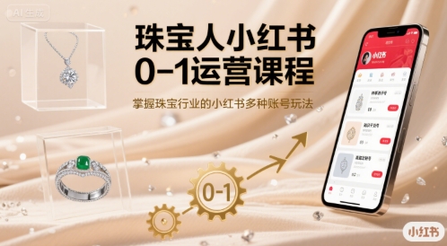 珠宝人小红书0-1运营课程，掌握珠宝行业的小红书多种账号玩法-立业有术