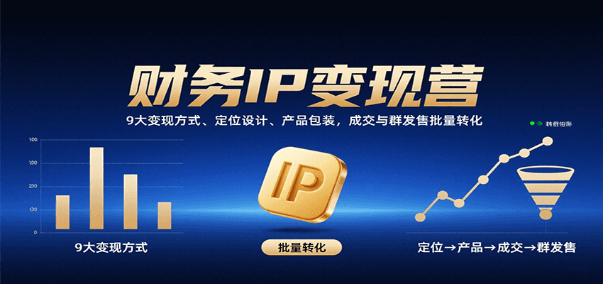 财务IP变现营：9大变现方式、定位设计、产品包装，成交与群发售批量转化-立业有术
