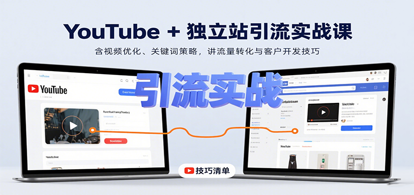 YouTube+独立站引流实战课：含视频优化、关键词策略，讲流量转化与客户开发技巧-立业有术