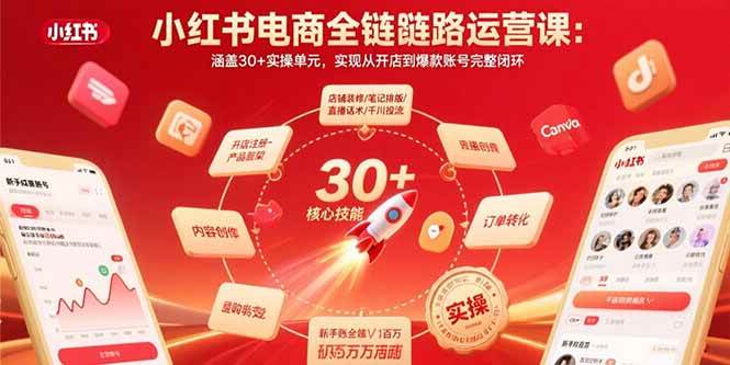 （15751期）小红书电商全链路运营课：涵盖30+实操单元，实现从开店到爆款账号完整闭环-立业有术
