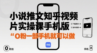 小说推文知乎视频图片实操课手机版，0粉一部手机就可以做-立业有术