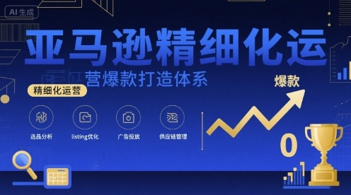 亚马逊精细化运营爆款打造体系，视频课+全套资料文档-立业有术