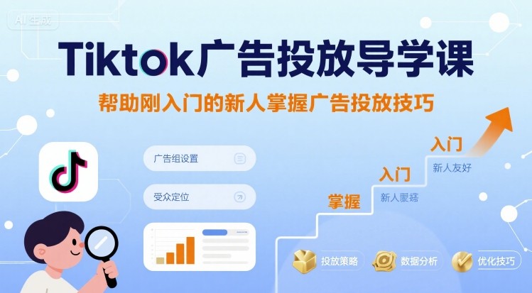 Tiktok广告投放导学课，帮助刚入门的新人掌握广告投放技巧-立业有术