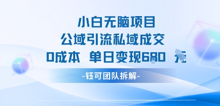 小白无脑项目公域引流私域成交0成本单日变现680米-立业有术