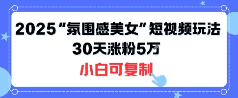 不露脸也能火！2025“氛围感美女”短视频玩法，30天涨粉5W小白可复制-立业有术