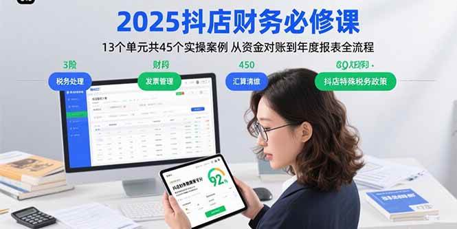 （15763期）2025抖店财务必修课：13个单元共45个实操案例 从资金对账到年度报表全流程-立业有术