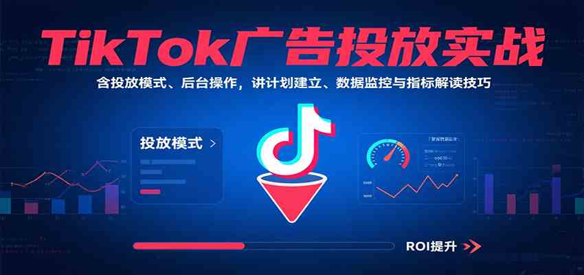 TikTok广告投放实战，含投放模式、后台操作，讲计划建立、数据监控与指标解读技巧-立业有术