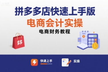 拼多多店快速上手版电商会计实操-电商财务教程-立业有术