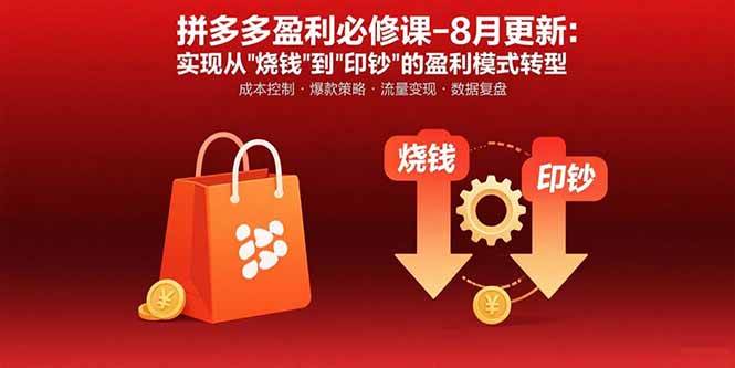 （15771期）拼多多盈利必修课-8月更新：突破运营瓶颈 实现从烧钱到印钞的盈利模式转型-立业有术