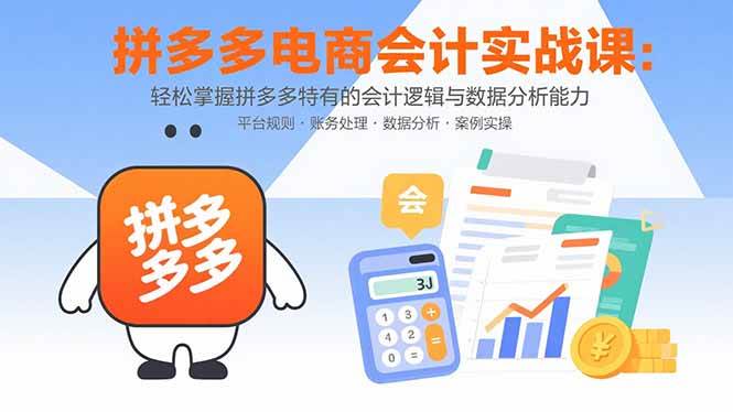 （15767期）拼多多电商会计实战课：轻松掌握拼多多特有的会计逻辑与数据分析能力-立业有术