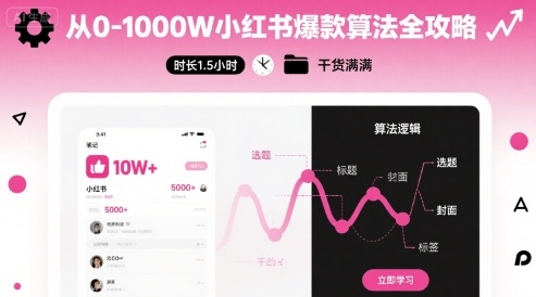 从0-1000W小红书爆款算法全攻略，时长1.5小时，干货满满-立业有术