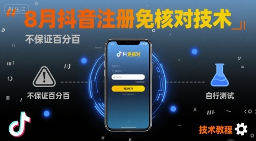 8月抖音注册免核对技术，不保证百分百，自测-立业有术