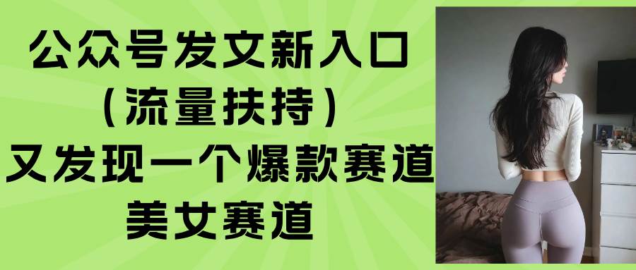 （15781期）公众号发文新入口（流量扶持），又发现一个爆款赛道：美女赛道-立业有术